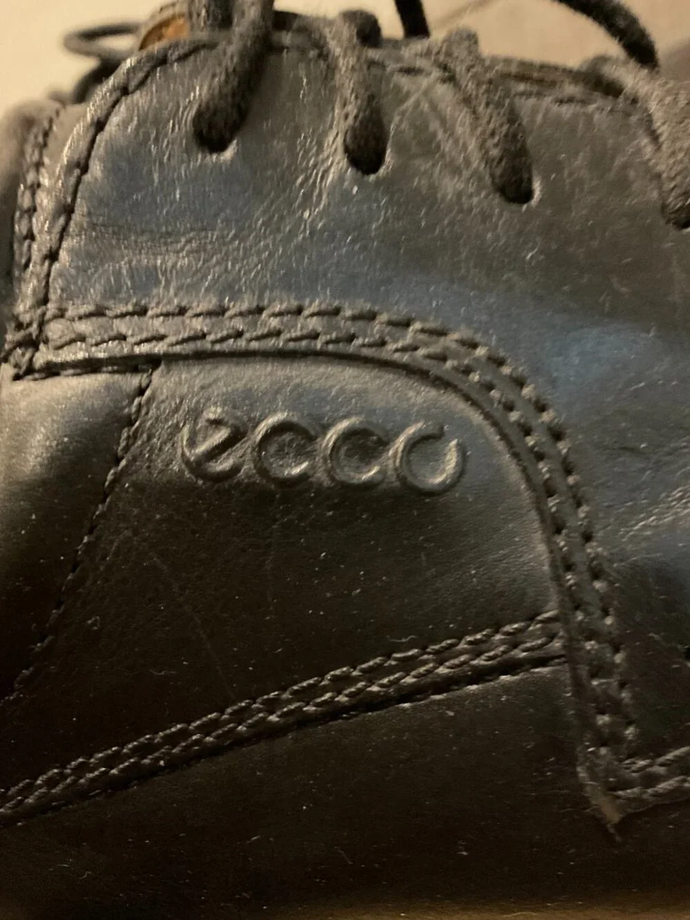 ECCO Black Leather Lace Up Derby Dress Shoes Mens EU 41 US 7.5